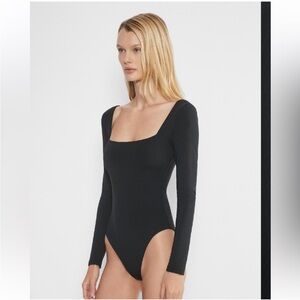 Zara Black Long Sleeve Bodysuit